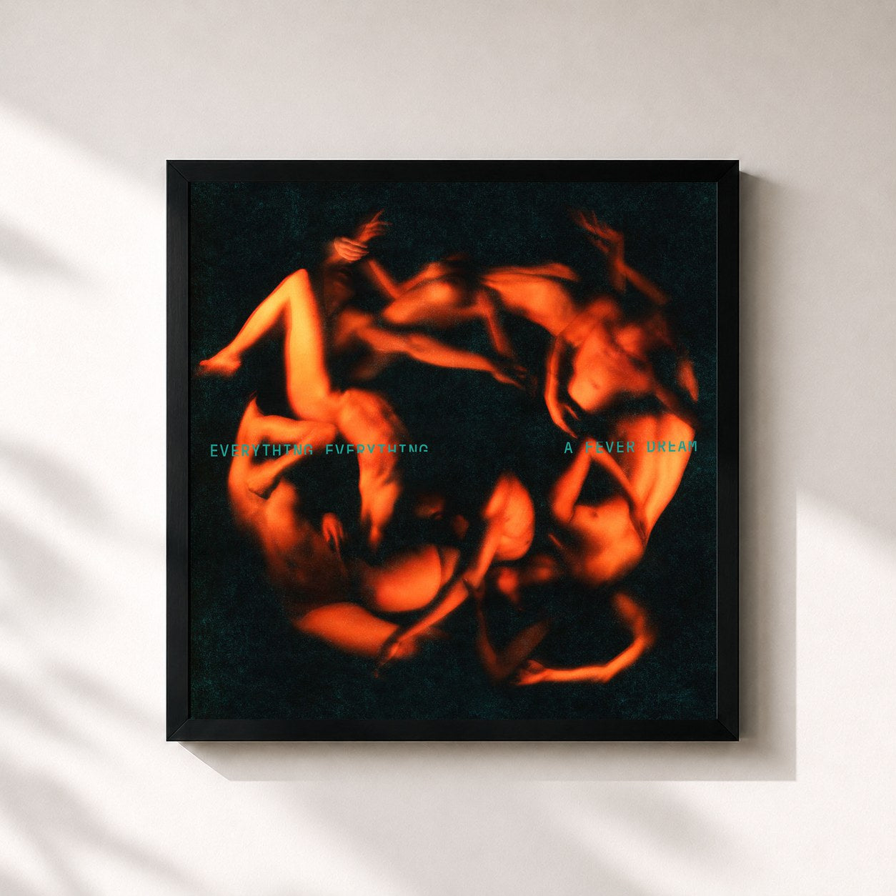 #noir Tableau carré de l'album A Fever Dream de Everything Everything, cadre noir 32x32 cm