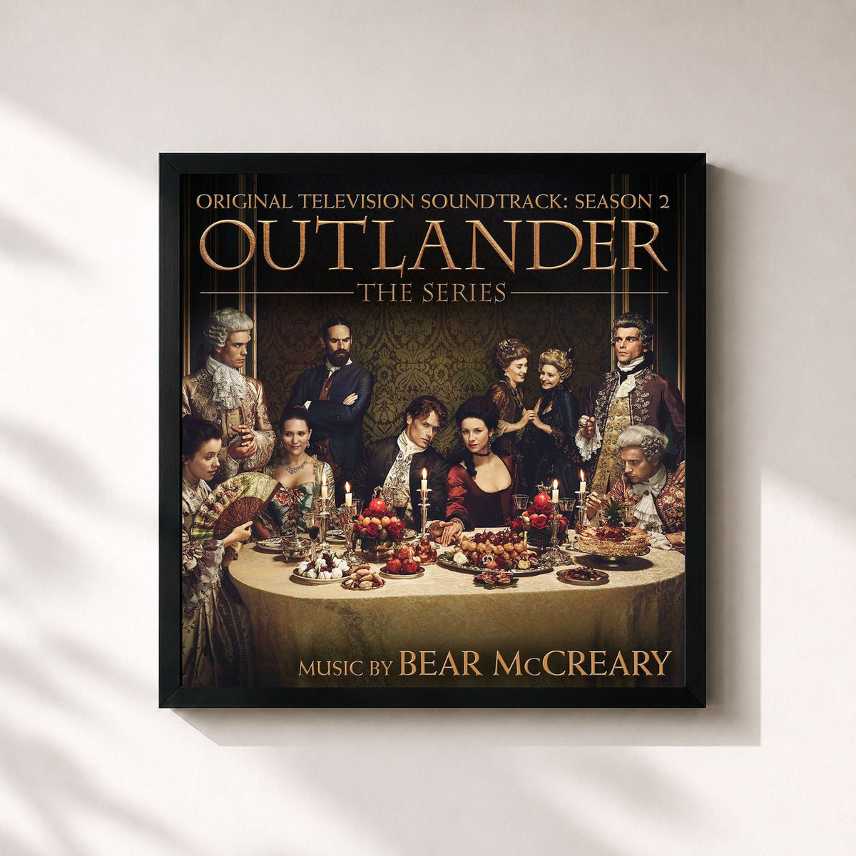 #noir Tableau carré de l'album Outlander: Season 2 (Original Television Soundtrack) de Bear McCreary, cadre noir 32x32 cm