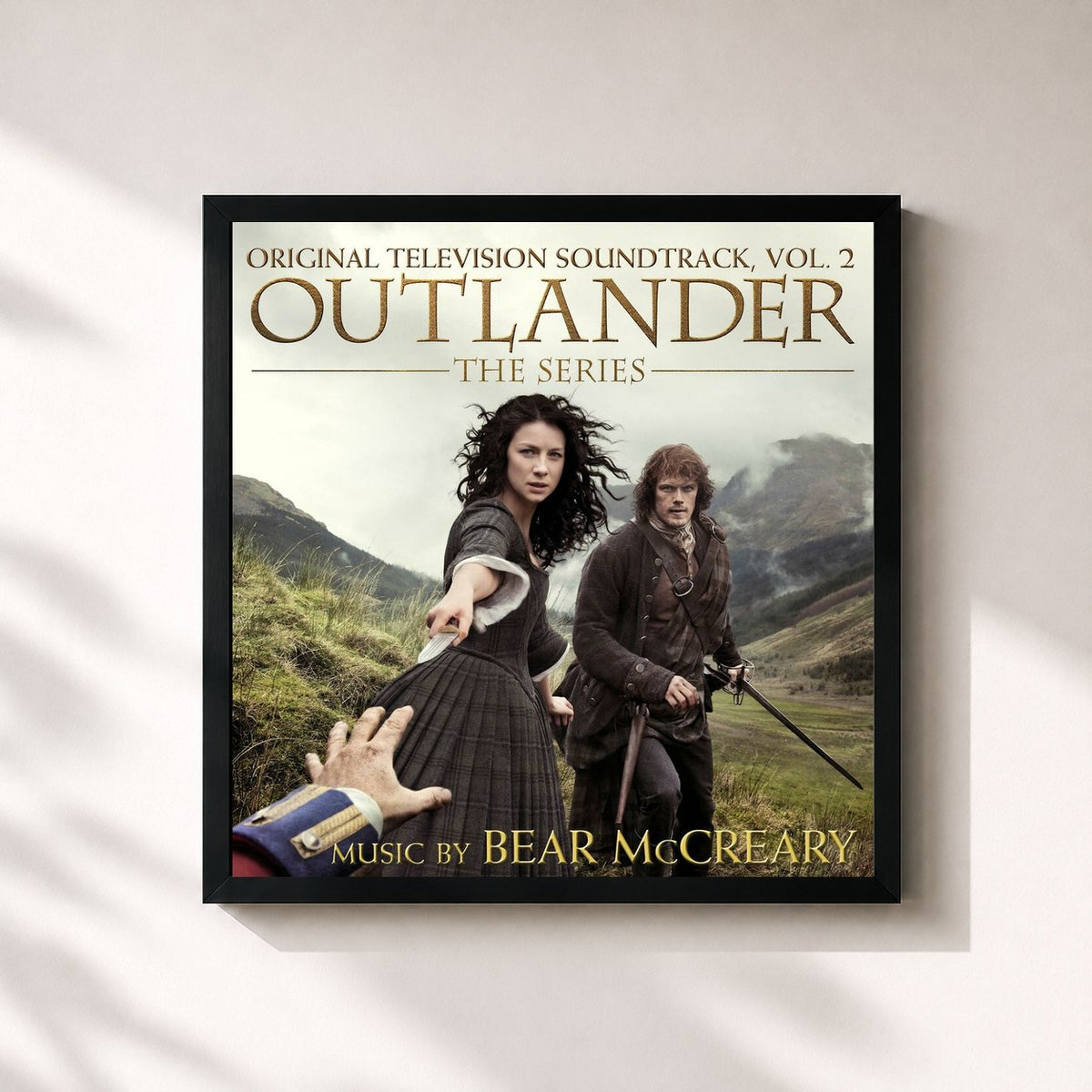 #noir Tableau carré de l'album Outlander: Season 1, Vol. 2 (Original Television Soundtrack) de Bear McCreary, cadre noir 32x32 cm