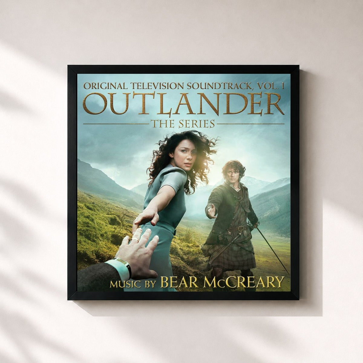 #noir Tableau carré de l'album Outlander: Season 1, Vol. 1 (Original Television Soundtrack) de Bear McCreary, cadre noir 32x32 cm