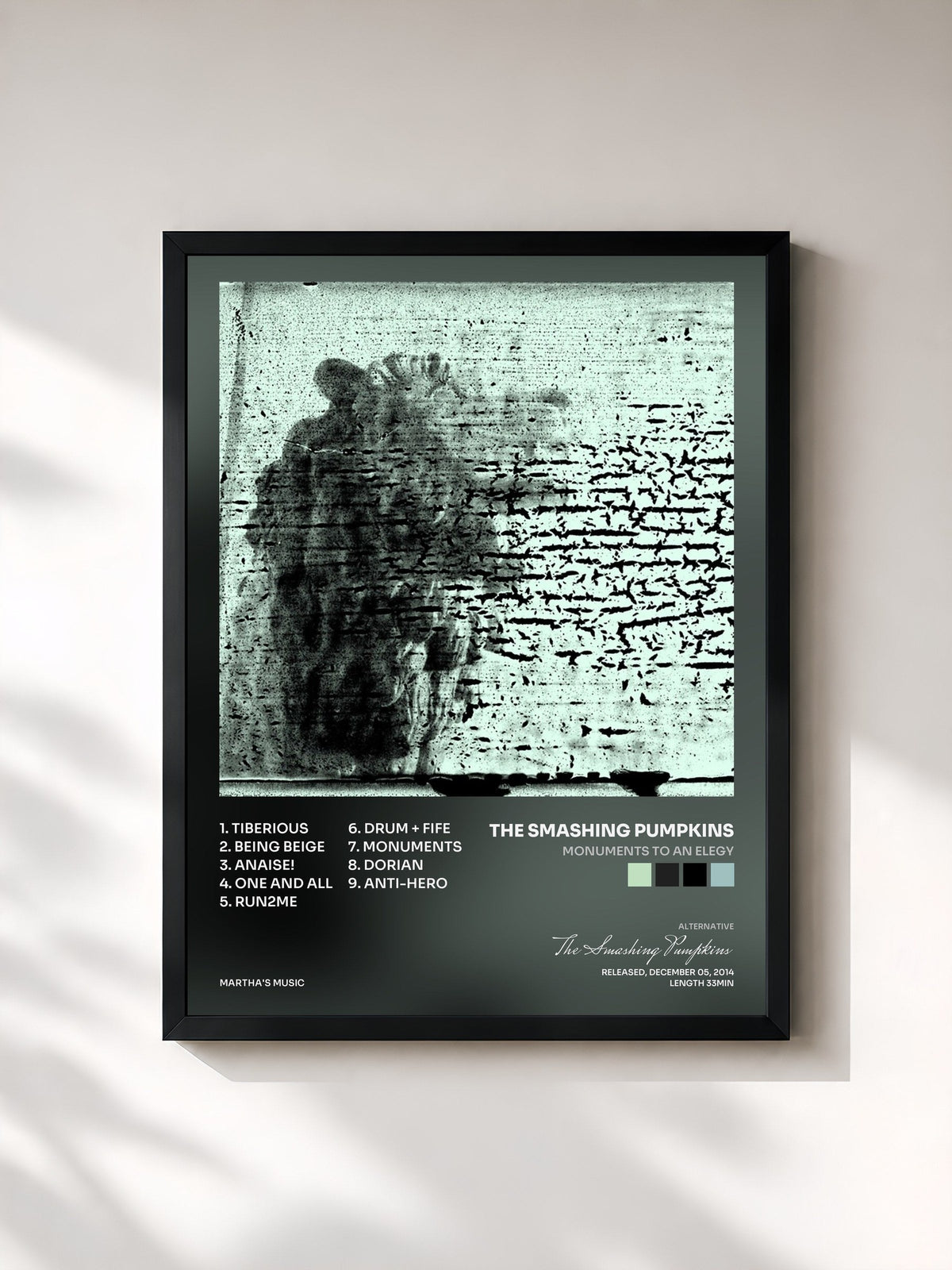 #noir Monuments to an Elegy von The Smashing Pumpkins als gerahmter Kunstdruck, schwarzer Rahmen, gedruckt und gerahmt in Frankreich