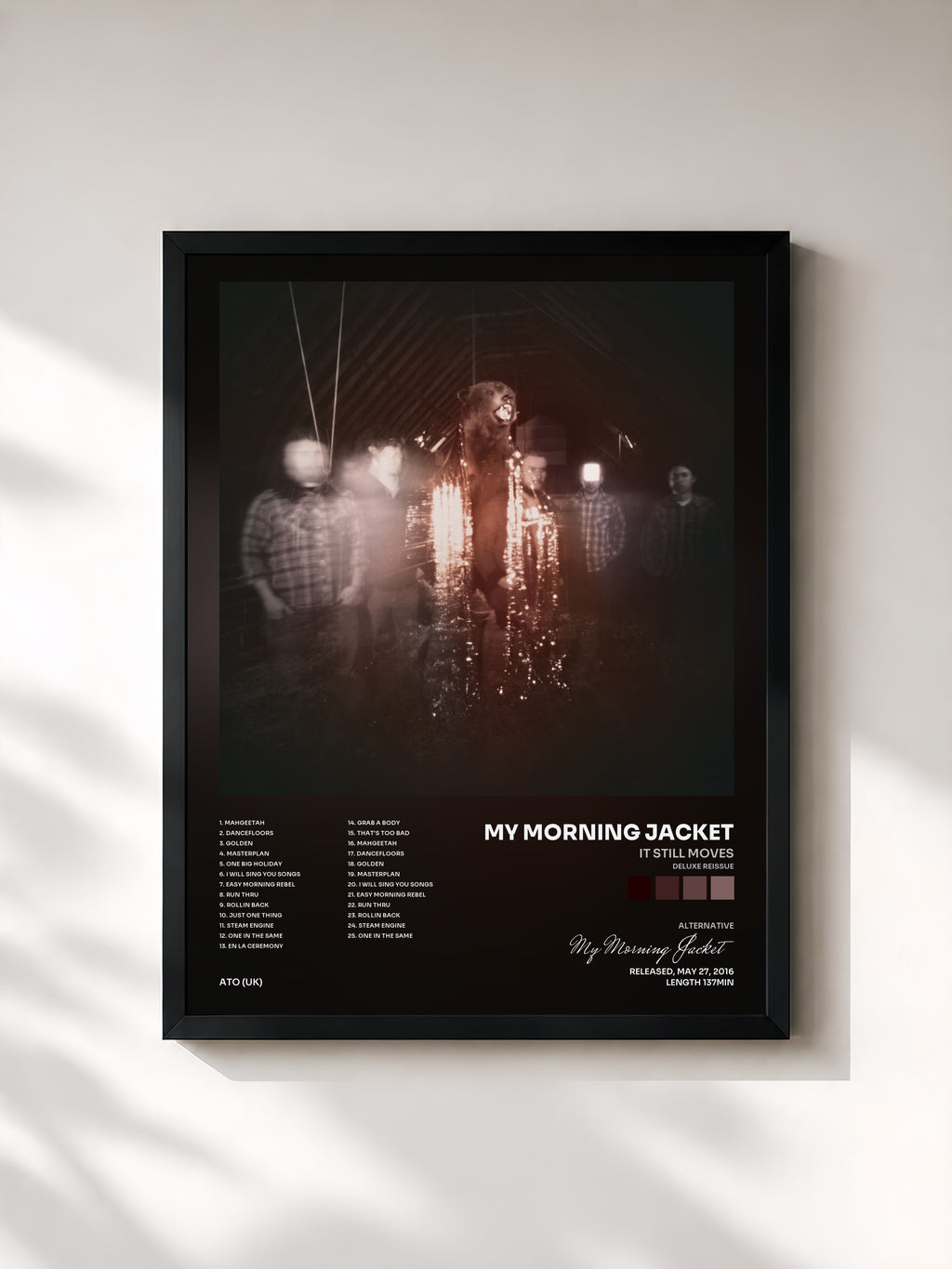 #noir Tableau de l'album It Still Moves (Deluxe Reissue) de My Morning Jacket, cadre noir, imprimé et encadré en France