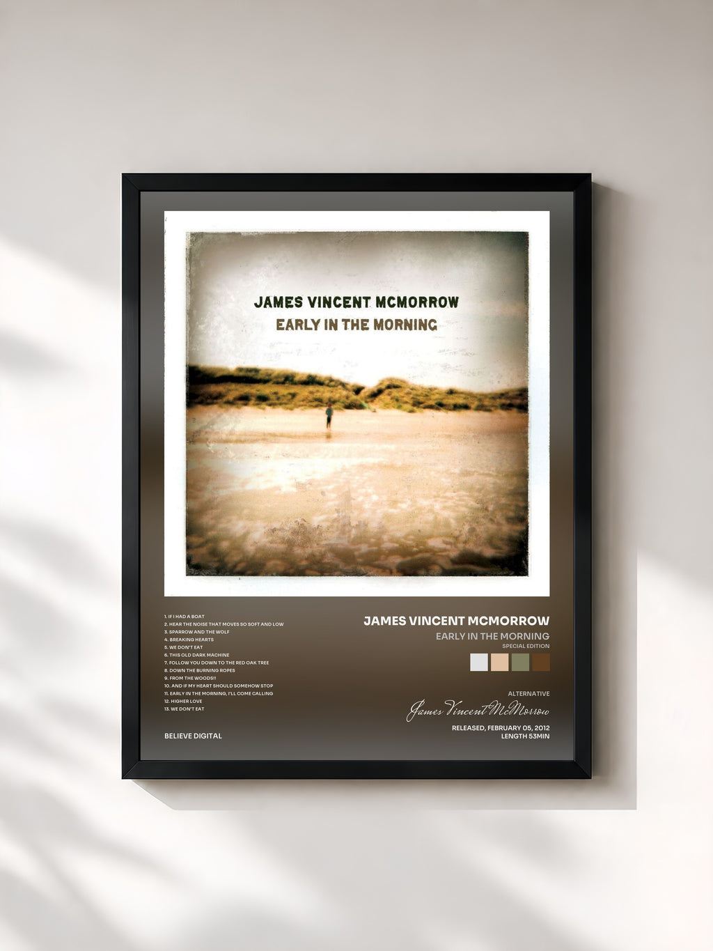 #noir Tableau de l'album Early in the Morning (Special Edition) de James Vincent McMorrow, cadre noir, imprimé et encadré en France