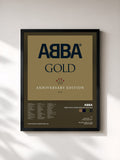#noir Tableau de l'album Abba Gold Anniversary Edition de ABBA, cadre noir, imprimé et encadré en France