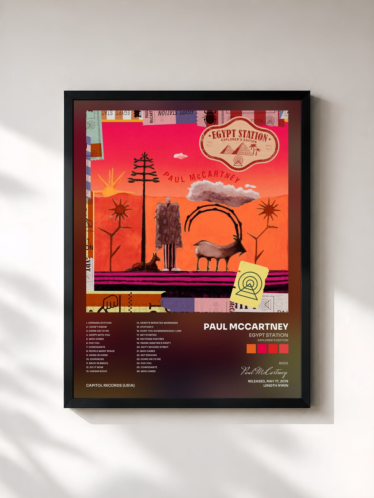 #noir Tableau de l'album Egypt Station (Explorer's Edition) de Paul McCartney, cadre noir, imprimé et encadré en France