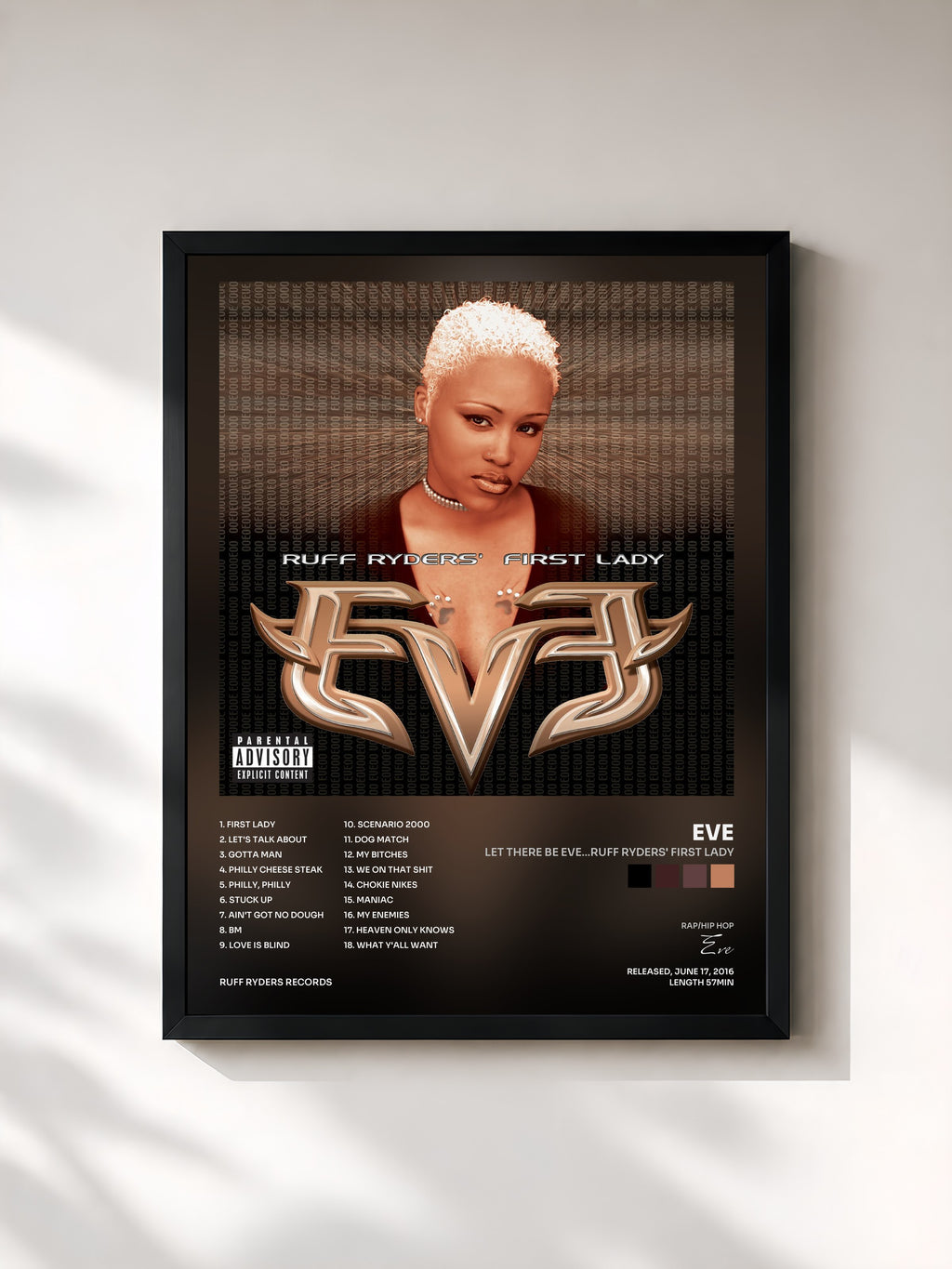 #noir Tableau de l'album Let There Be Eve...Ruff Ryders' First Lady de Eve, cadre noir, imprimé et encadré en France