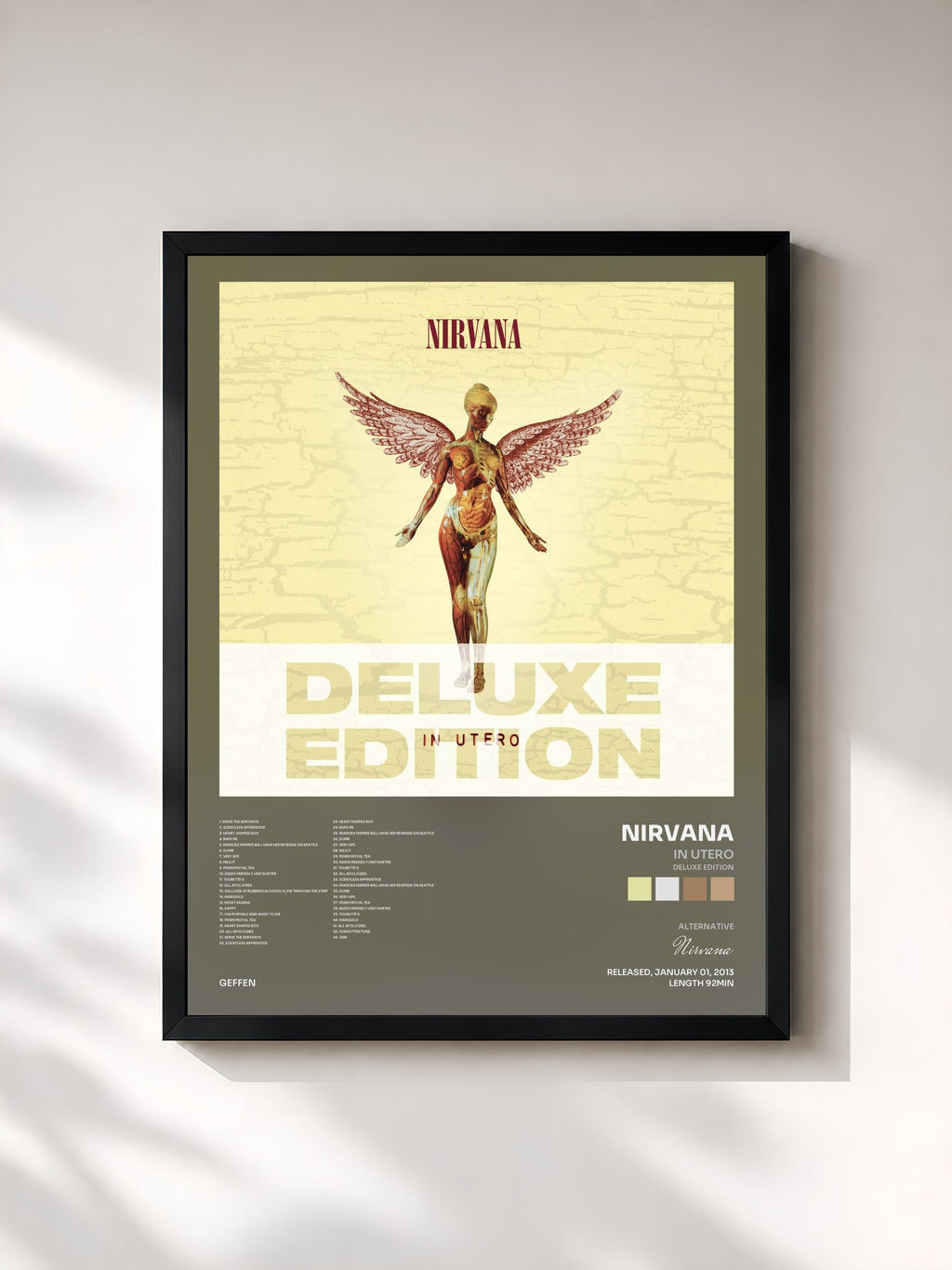 #noir In Utero (Deluxe Edition) von Nirvana als gerahmter Kunstdruck, schwarzer Rahmen, gedruckt und gerahmt in Frankreich