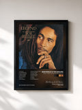 #noir Tableau de l'album Legend - The Best Of Bob Marley And The Wailers de Bob Marley & The Wailers, cadre noir, imprimé et encadré en France