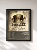 #noir Tableau de l'album Bunny Striker Lee Presents de Max Romeo, cadre noir, imprimé et encadré en France