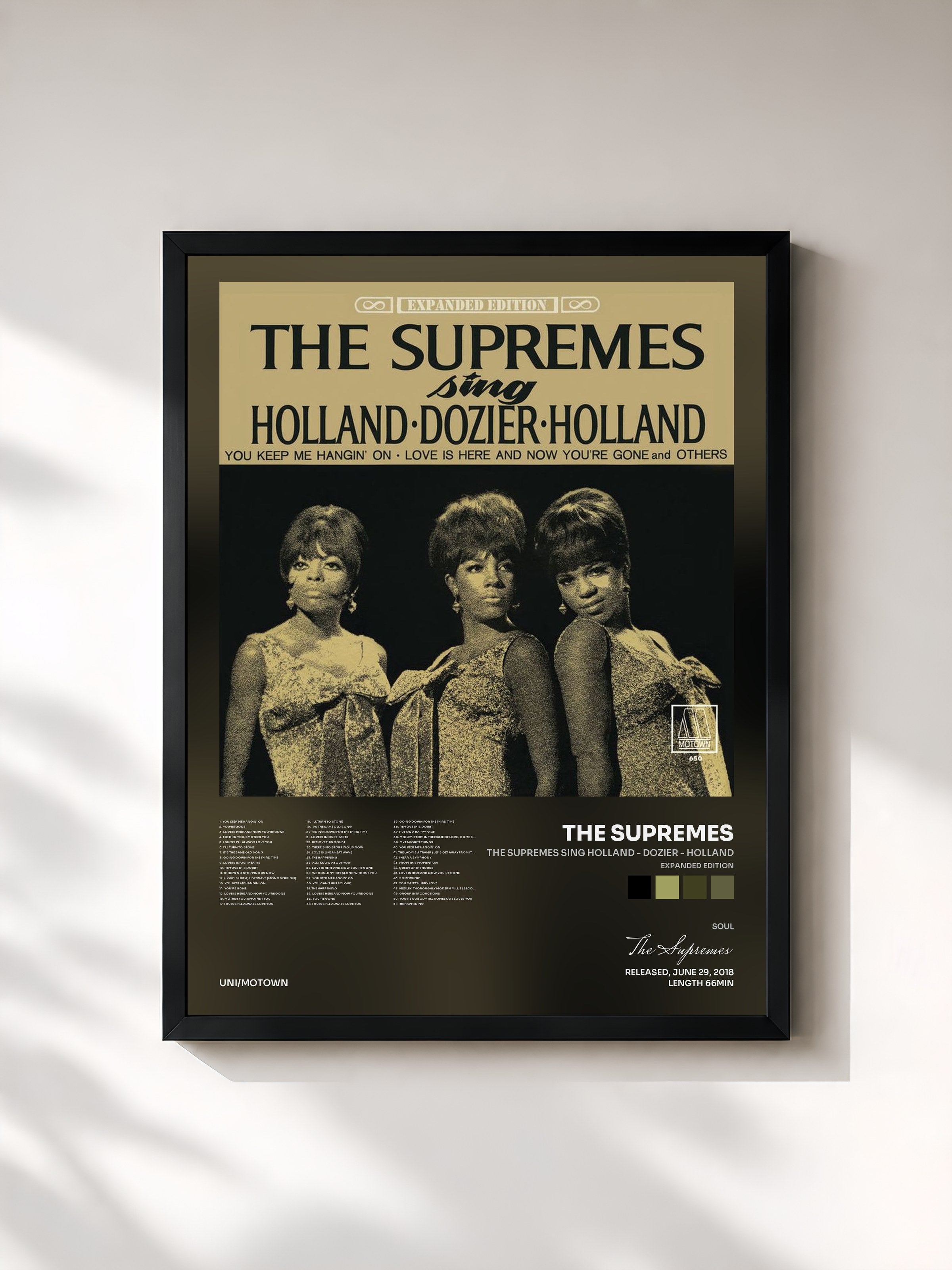 #noir Tableau de l'album The Supremes Sing Holland - Dozier - Holland (Expanded Edition) de The Supremes, cadre noir, imprimé et encadré en France
