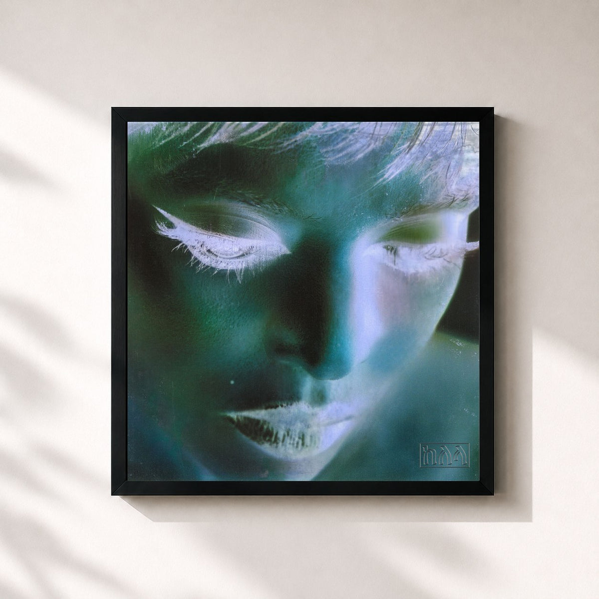 #noir Tableau carré de l'album new avatar de Kelela, cadre noir 32x32 cm