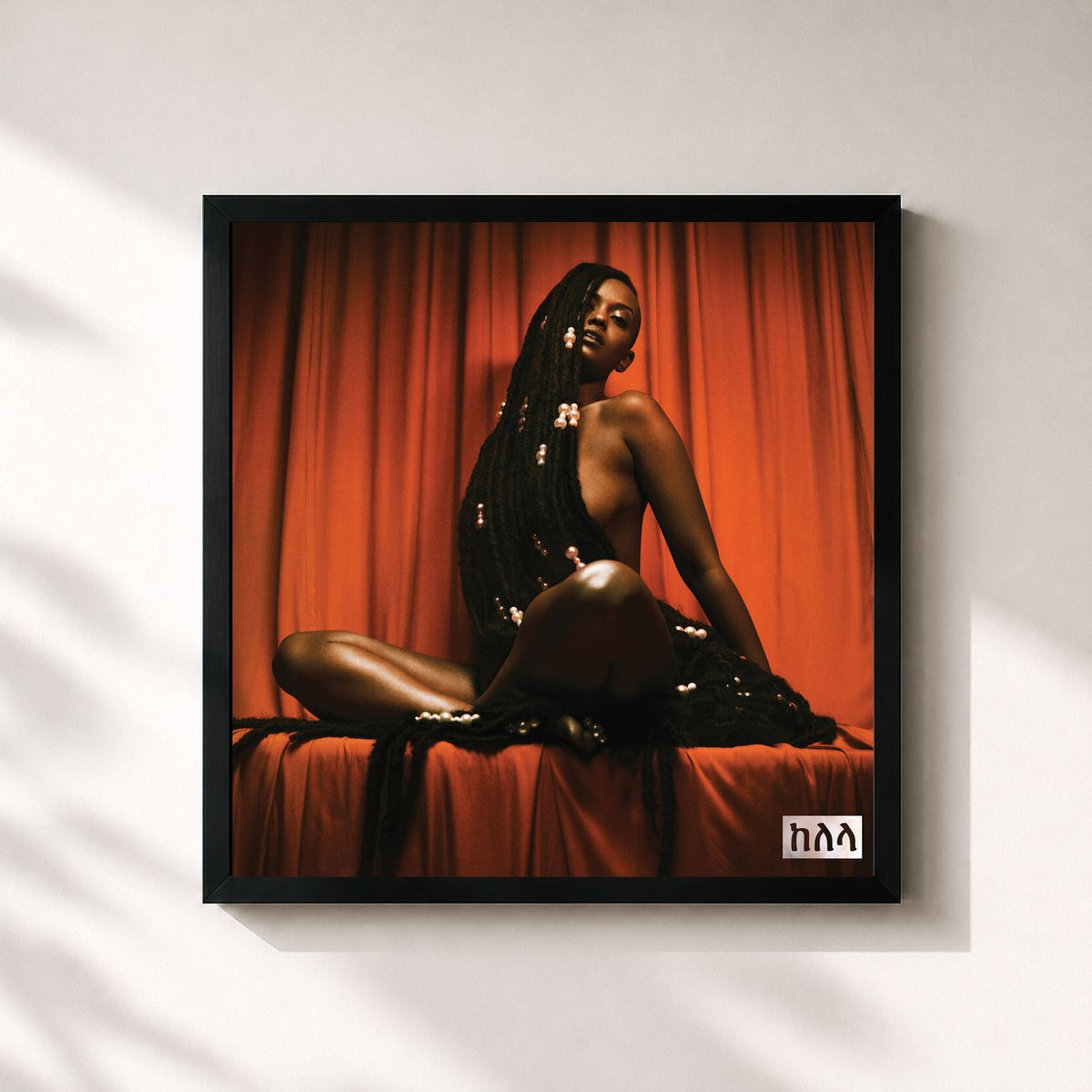 #noir Tableau carré de l'album Take Me Apart de Kelela, cadre noir 32x32 cm