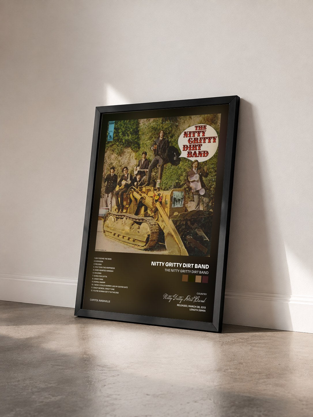 #noir Tableau de l'album The Nitty Gritty Dirt Band de Nitty Gritty Dirt Band vu de trois quarts, cadre noir