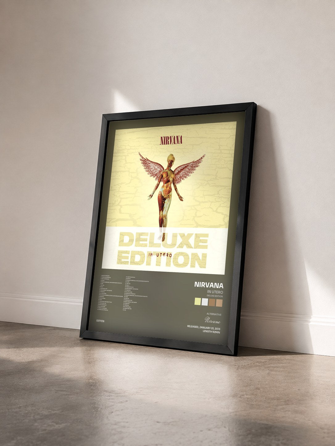 #noir Tableau de l'album In Utero (Deluxe Edition) de Nirvana vu de trois quarts, cadre noir