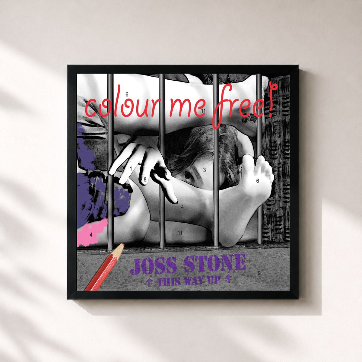 #noir Colour Me Free by Joss Stone as a square framed art print, black 32x32 cm frame