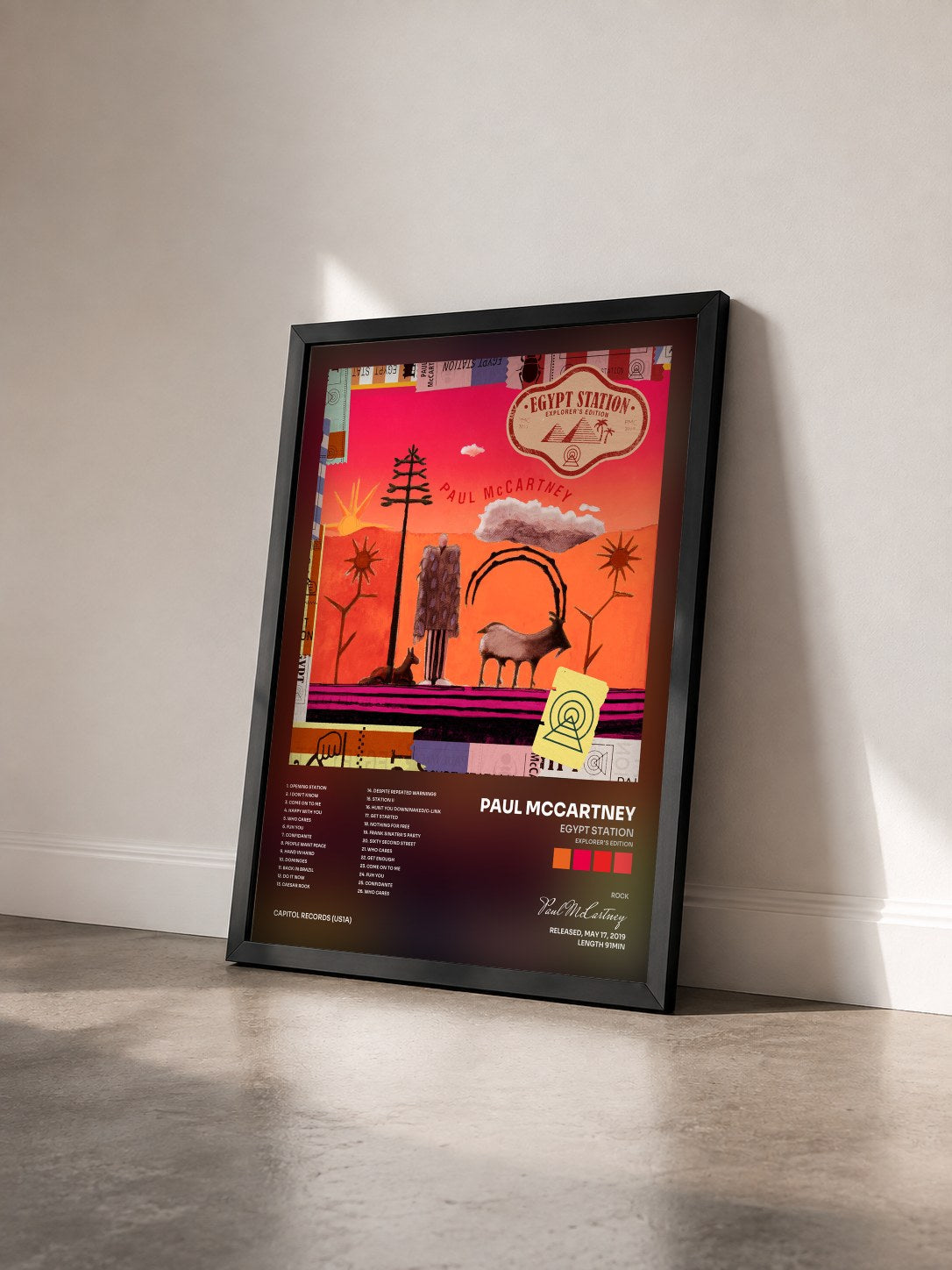 #noir Tableau de l'album Egypt Station (Explorer's Edition) de Paul McCartney vu de trois quarts, cadre noir