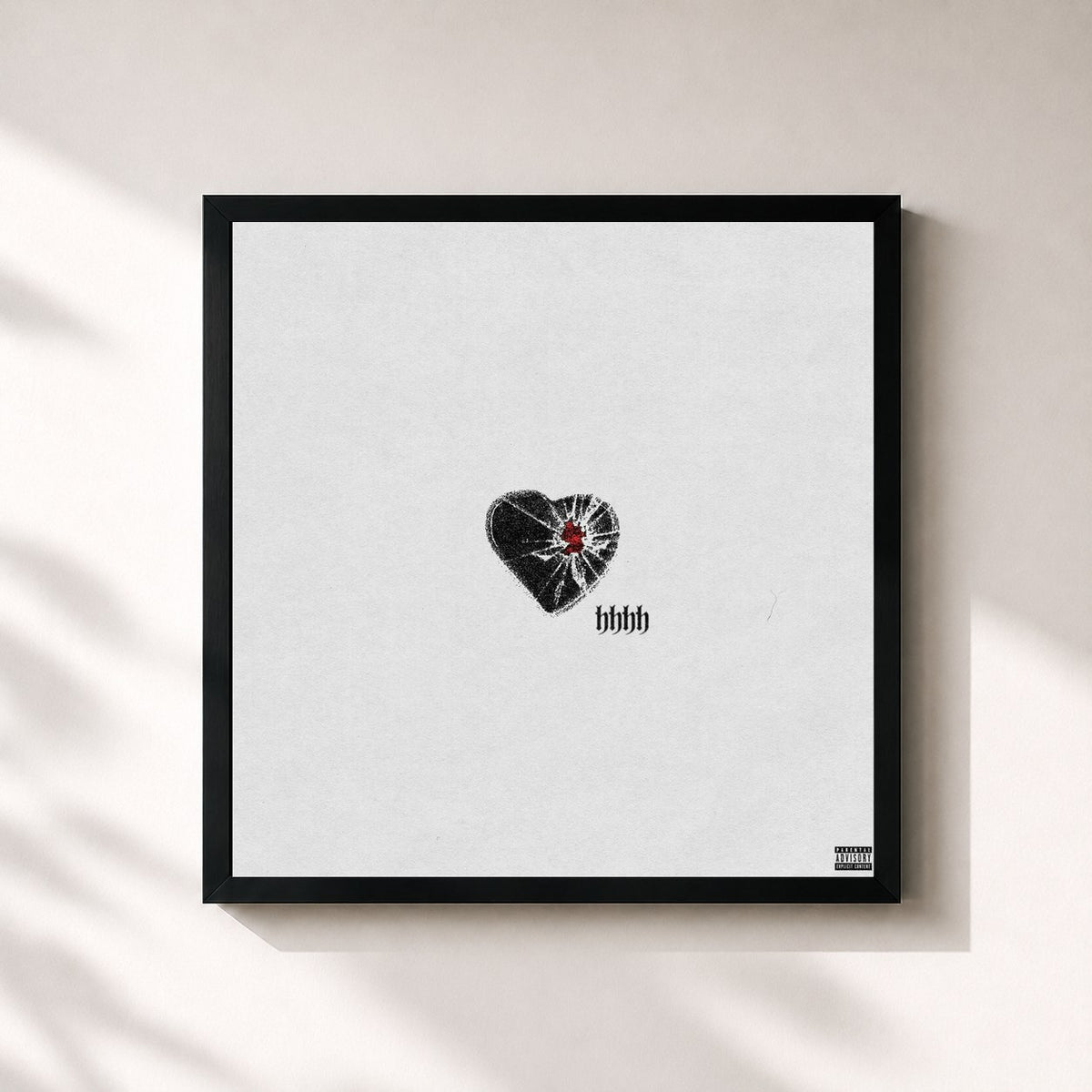 #noir Tableau carré de l'album HHHH de Josman, cadre noir 32x32 cm