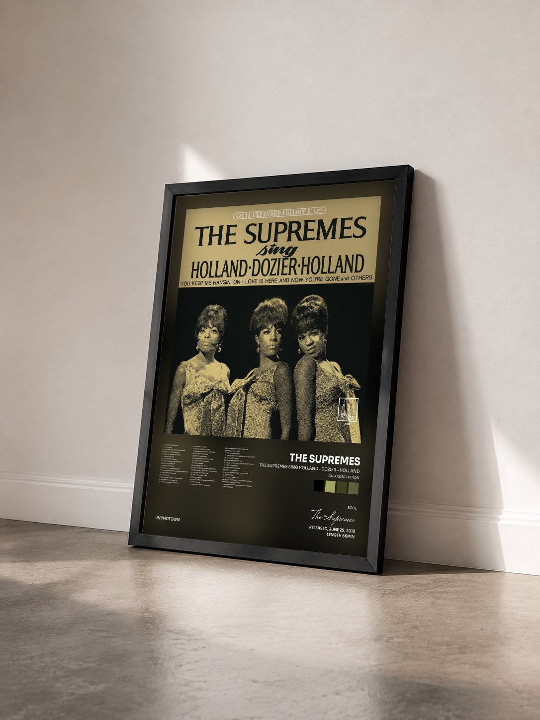 #noir Tableau de l'album The Supremes Sing Holland - Dozier - Holland (Expanded Edition) de The Supremes vu de trois quarts, cadre noir