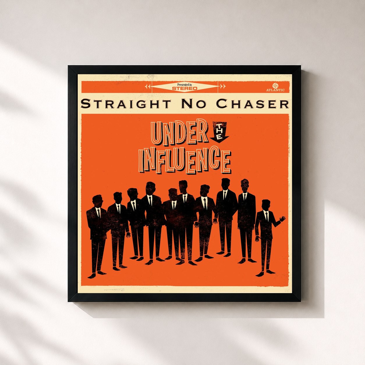 #noir Tableau carré de l'album Under the Influence de Straight No Chaser, cadre noir 32x32 cm