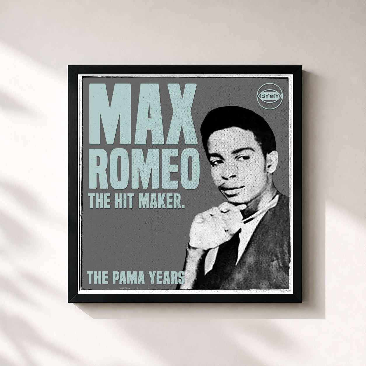 #noir Tableau carré de l'album The Pama Years: Max Romeo - The Hit Maker de Max Romeo, cadre noir 32x32 cm