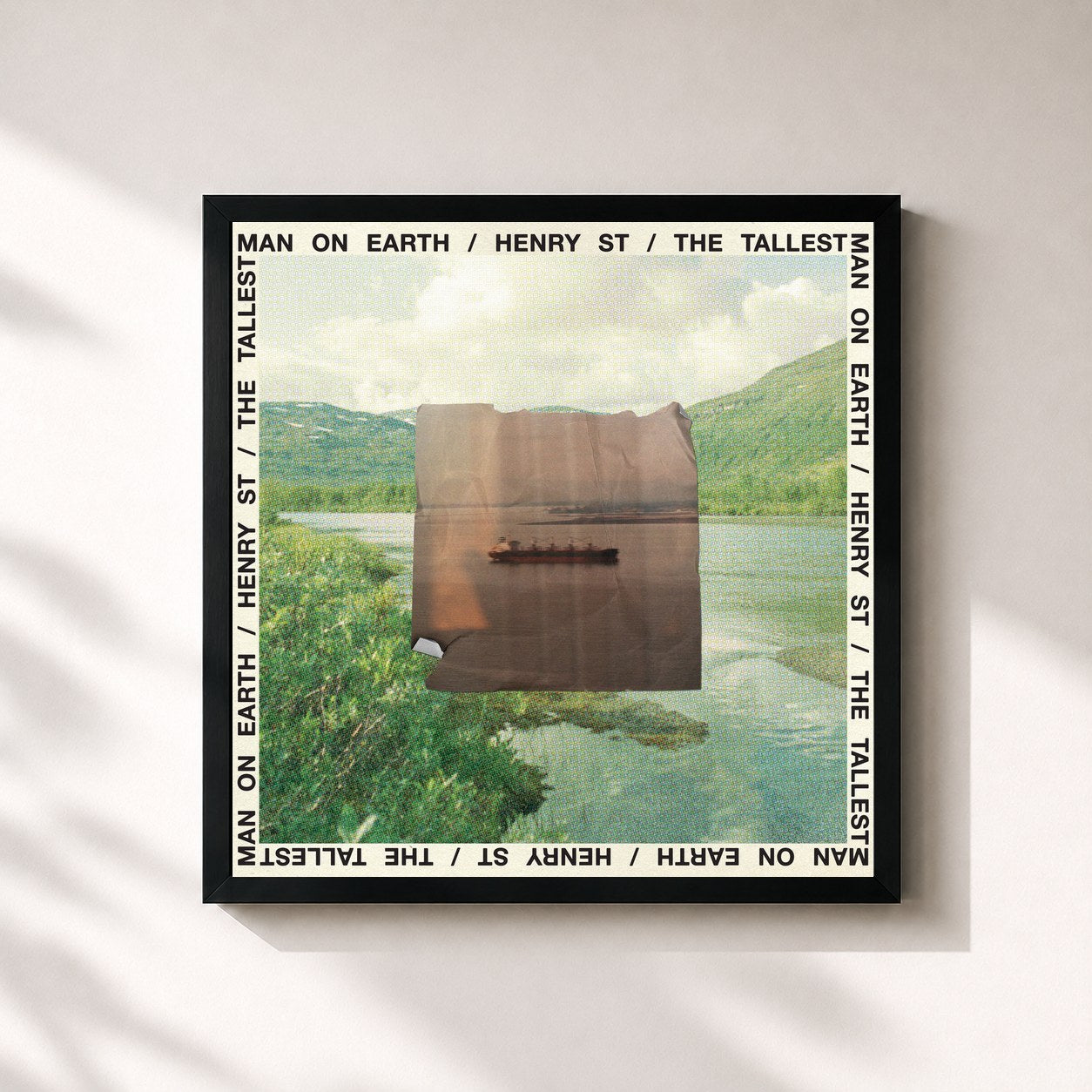 #noir Tableau carré de l'album Henry St. de The Tallest Man on Earth, cadre noir 32x32 cm