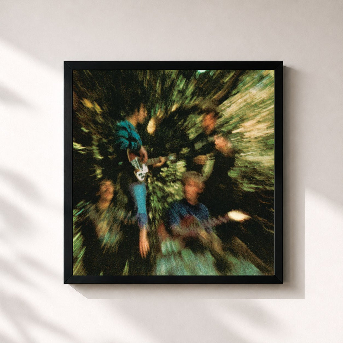 #noir Bayou Country by Creedence Clearwater Revival as a square framed art print, black 32x32 cm frame