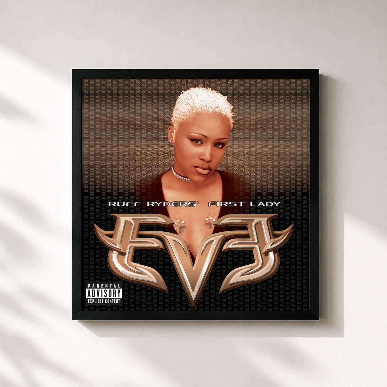 #noir Tableau carré de l'album Let There Be Eve...Ruff Ryders' First Lady de Eve, cadre noir 32x32 cm