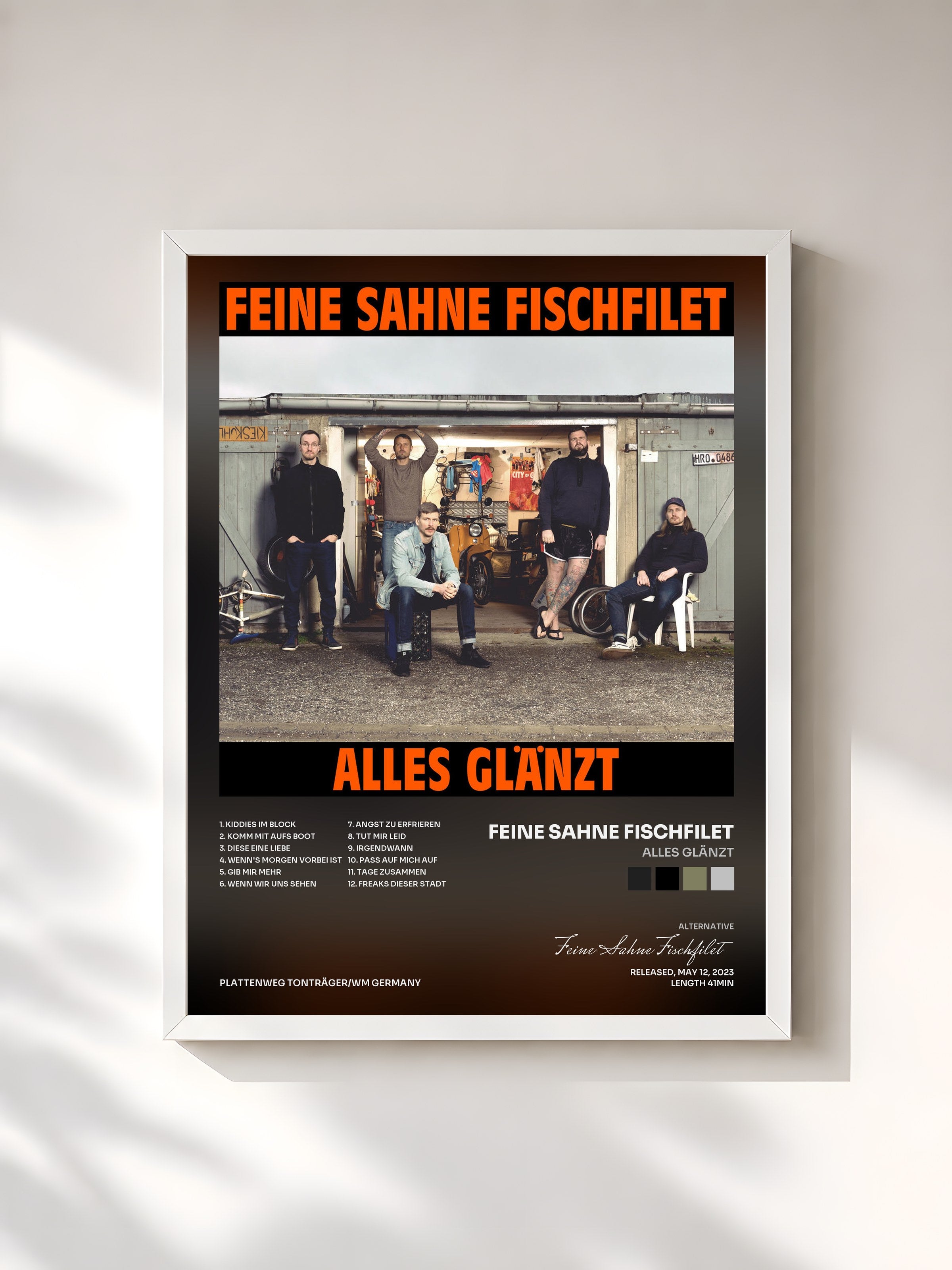 #blanc Tableau de l'album Alles glänzt de Feine Sahne Fischfilet, cadre blanc, imprimé et encadré en France