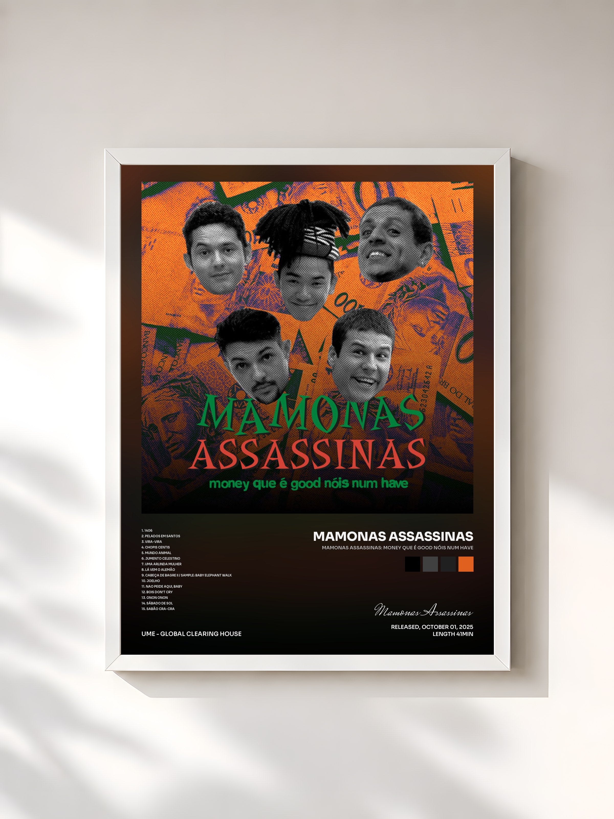 #blanc Tableau de l'album Mamonas Assassinas: Money que é good nóis num have de Mamonas Assassinas, cadre blanc, imprimé et encadré en France