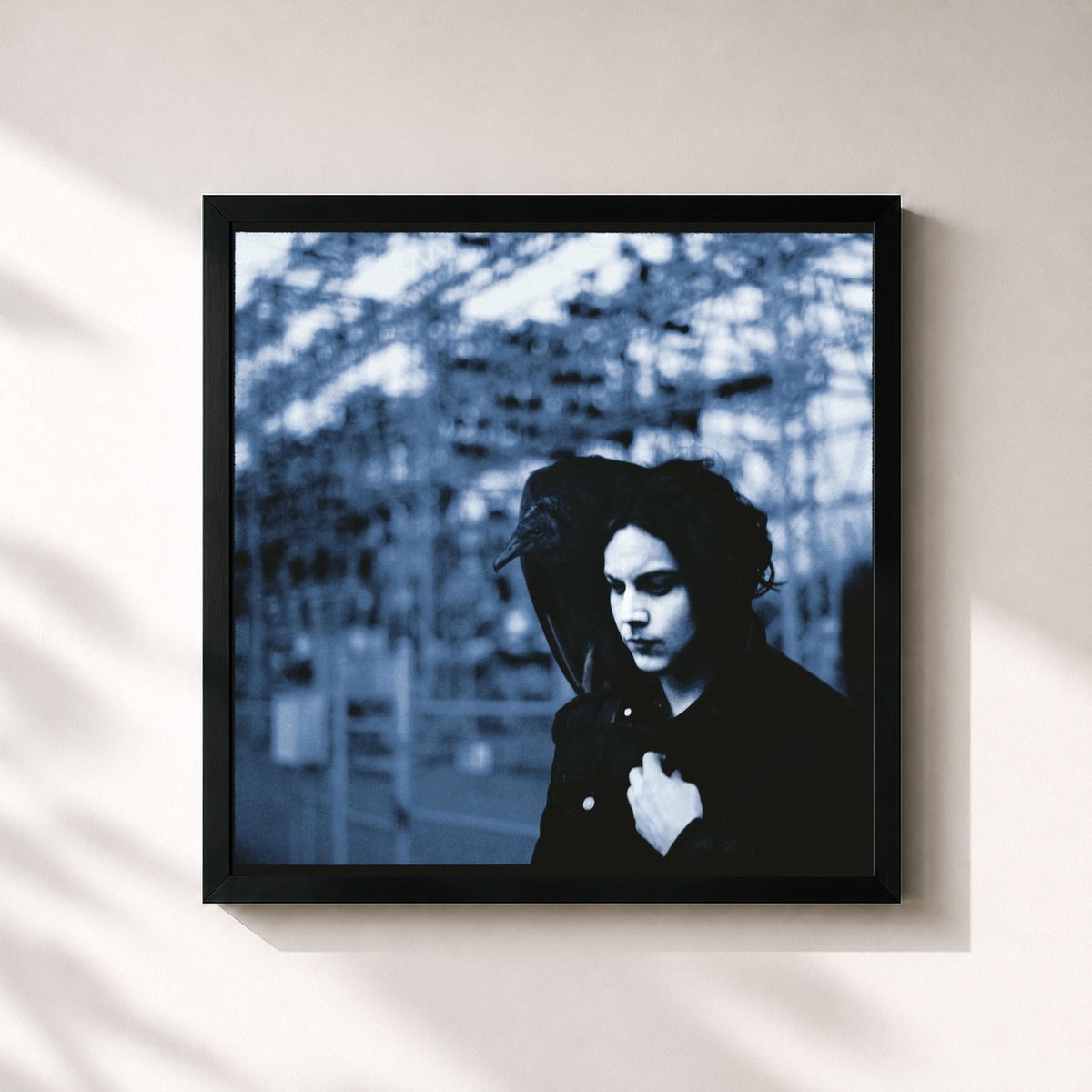 #noir Blunderbuss von Jack White als quadratischer Kunstdruck, schwarzer Rahmen 32x32 cm