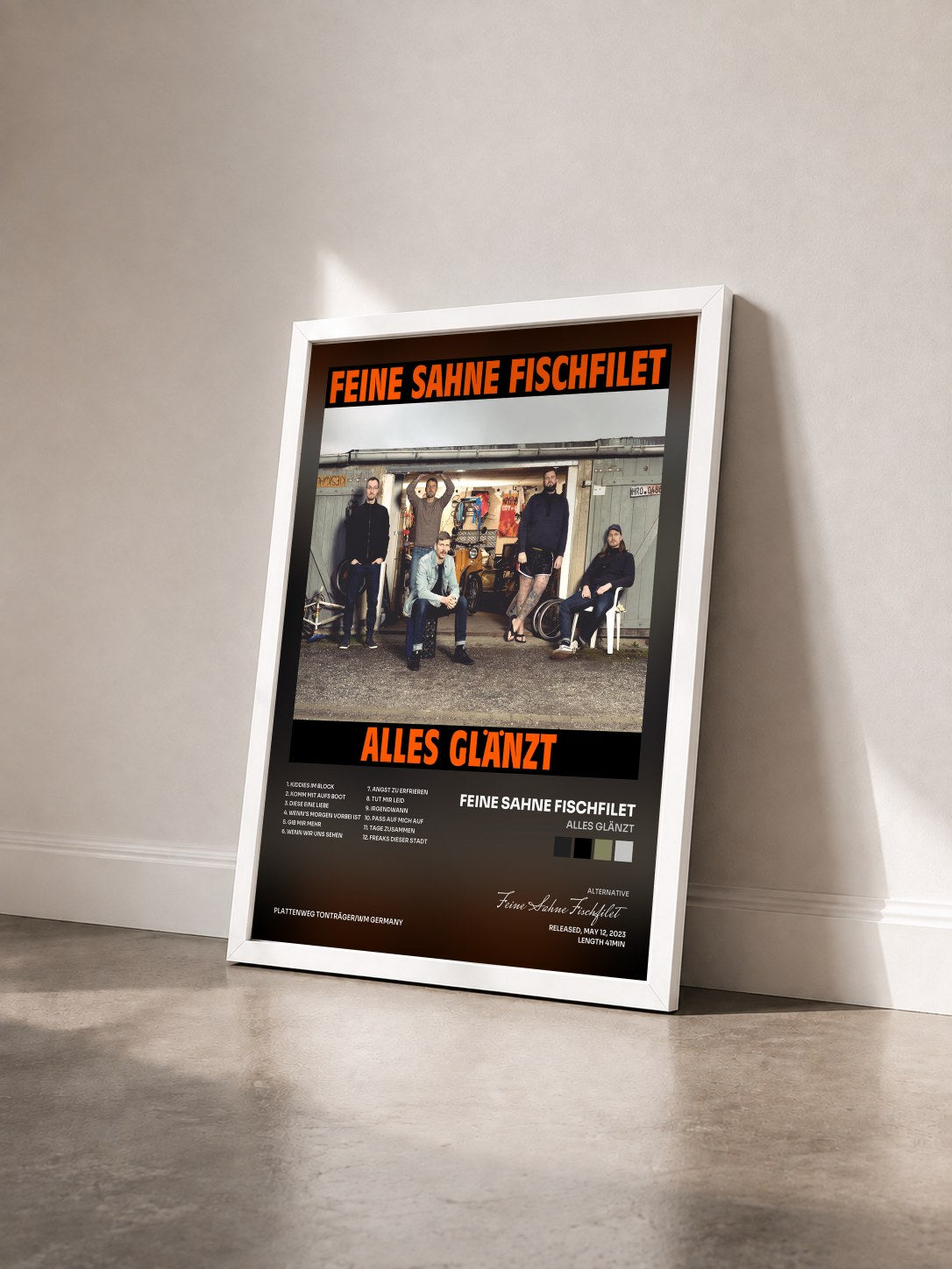 #blanc Tableau de l'album Alles glänzt de Feine Sahne Fischfilet vu de trois quarts, cadre blanc