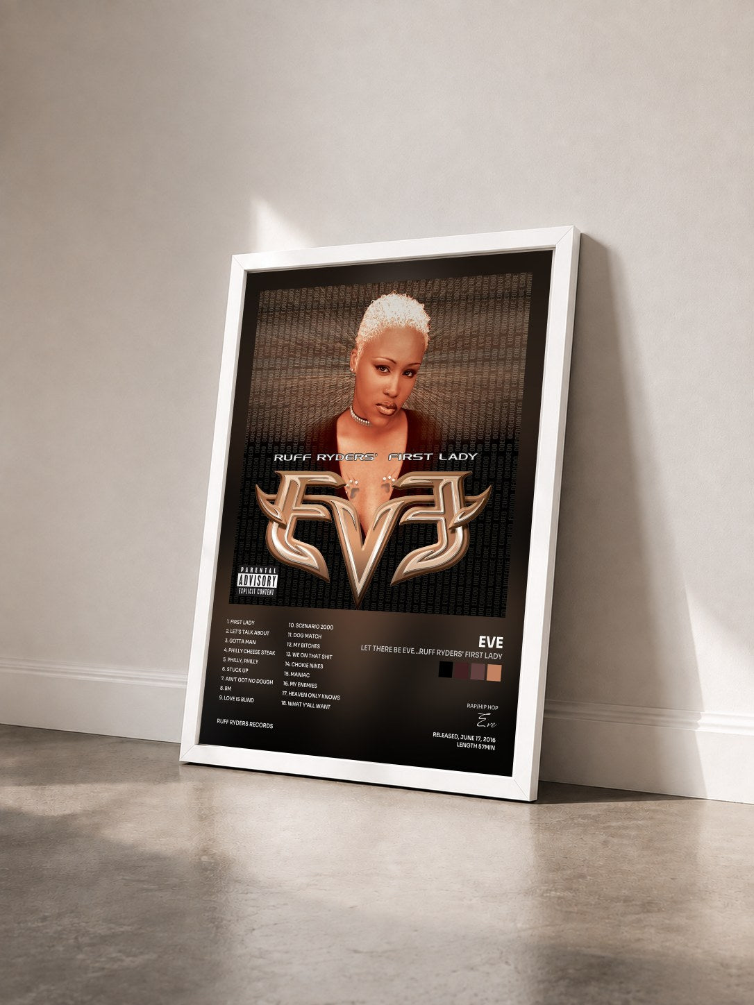 #blanc Tableau de l'album Let There Be Eve...Ruff Ryders' First Lady de Eve vu de trois quarts, cadre blanc