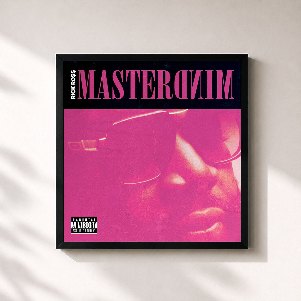 #noir Mastermind by Rick Ross as a square framed art print, black 32x32 cm frame