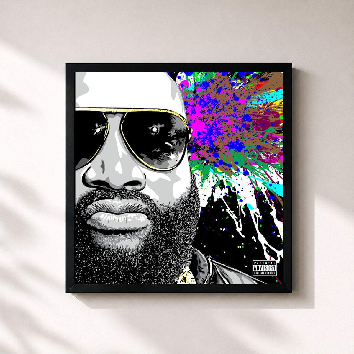 #noir Mastermind (Deluxe) by Rick Ross as a square framed art print, black 32x32 cm frame