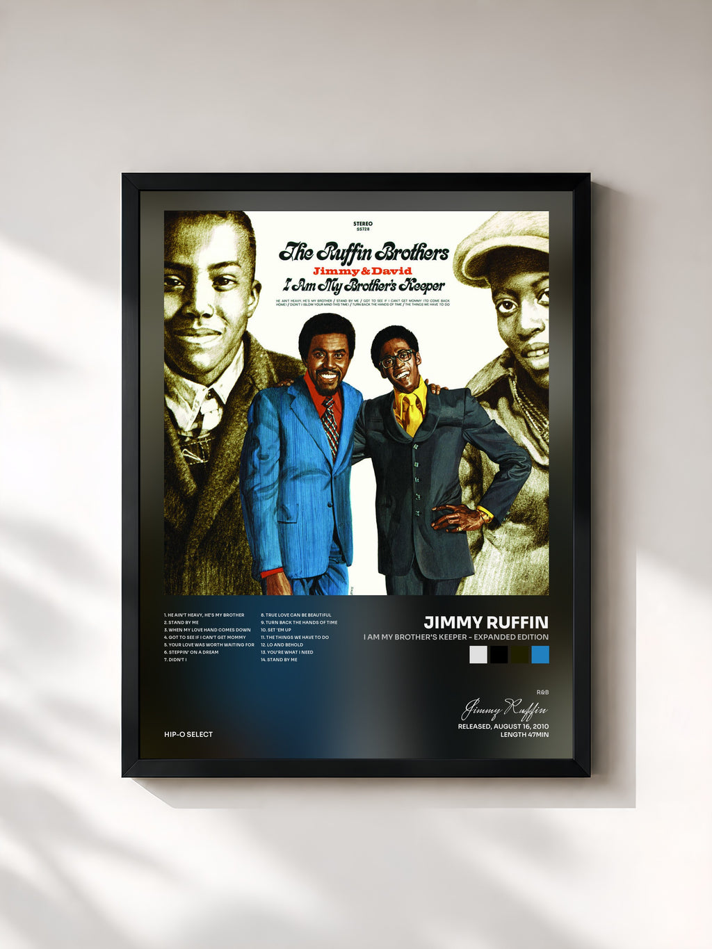 #noir Tableau de l'album I Am My Brother's Keeper - Expanded Edition de Jimmy Ruffin, cadre noir, imprimé et encadré en France