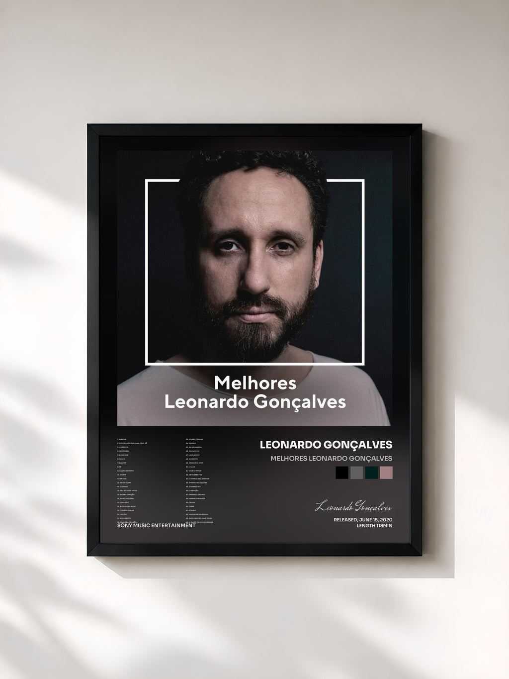 #noir Tableau de l'album Melhores Leonardo Gonçalves de Leonardo Gonçalves, cadre noir, imprimé et encadré en France