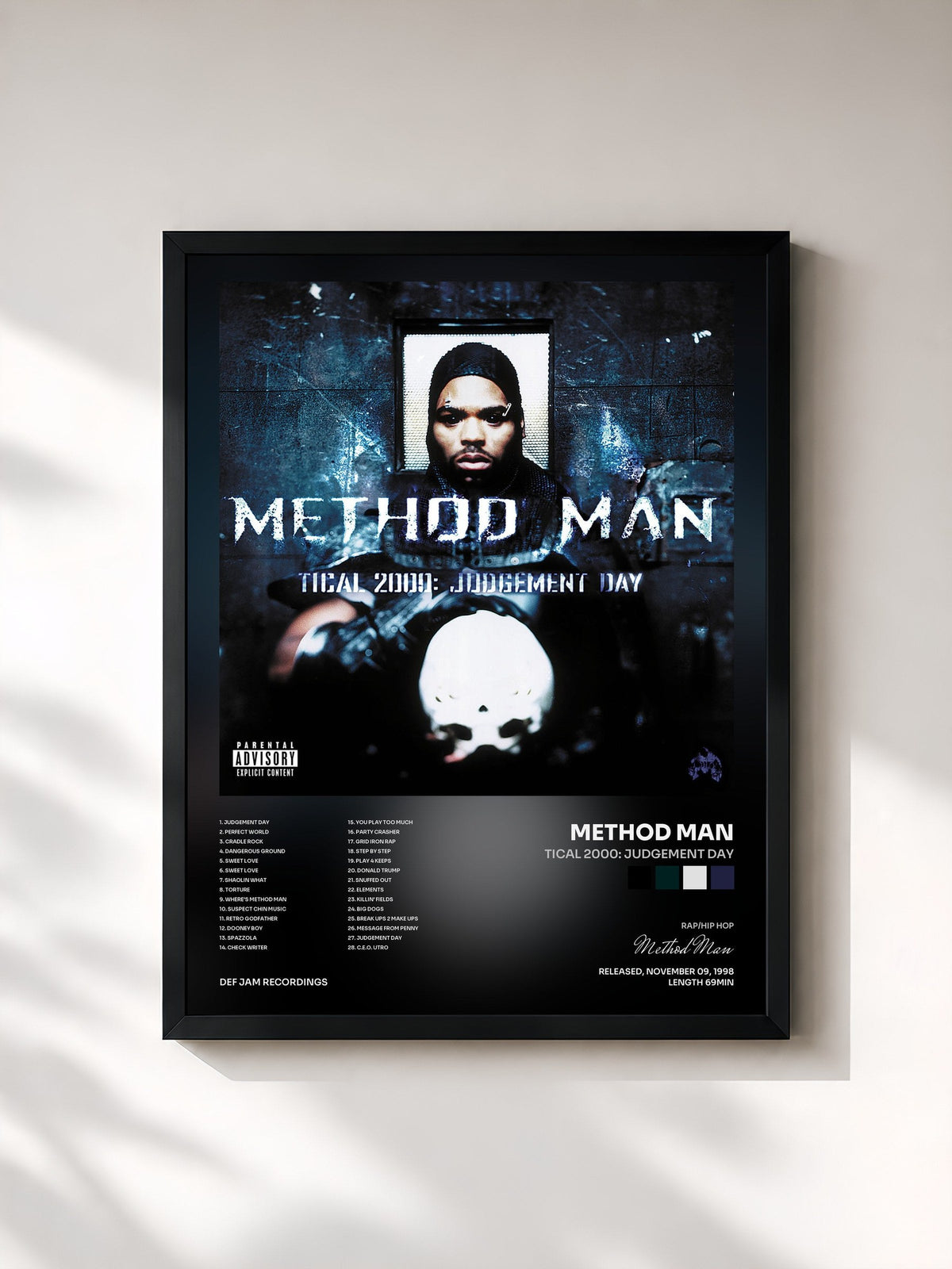 #noir Tableau de l'album Tical 2000: Judgement Day de Method Man, cadre noir, imprimé et encadré en France