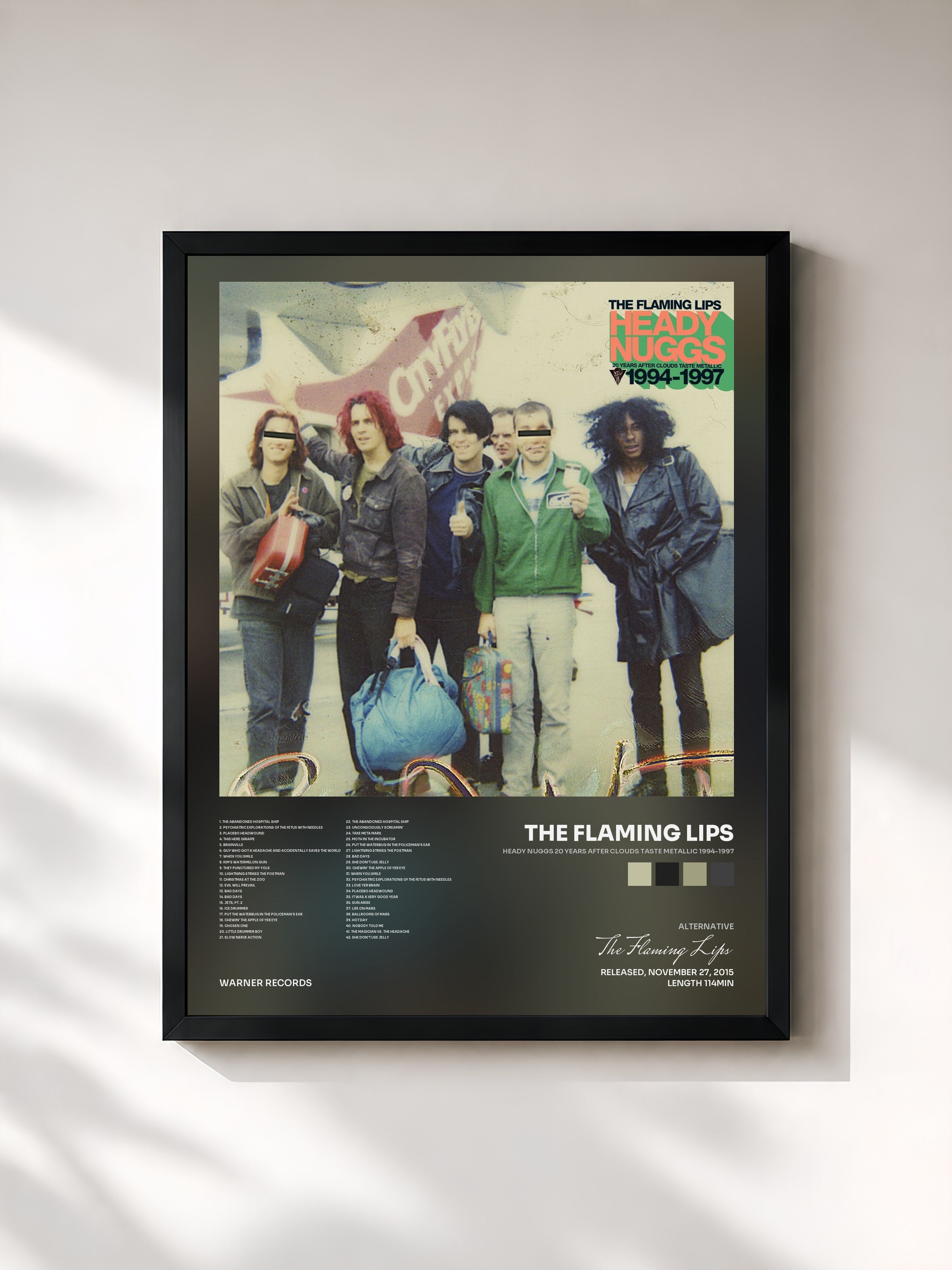 #noir Tableau de l'album Heady Nuggs 20 Years After Clouds Taste Metallic 1994-1997 de The Flaming Lips, cadre noir, imprimé et encadré en France
