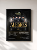 #noir Tableau de l'album Alegres - Los Mejores Exitos, Vol. 1 de Los Alegres Del Barranco, cadre noir, imprimé et encadré en France