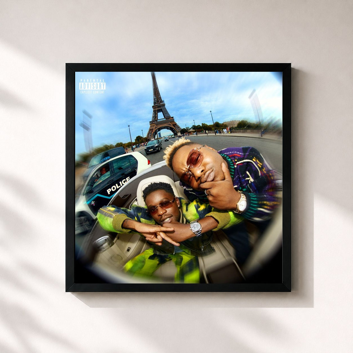 #noir Tableau carré de l'album Jusqu’aux étoiles de Leto, cadre noir 32x32 cm
