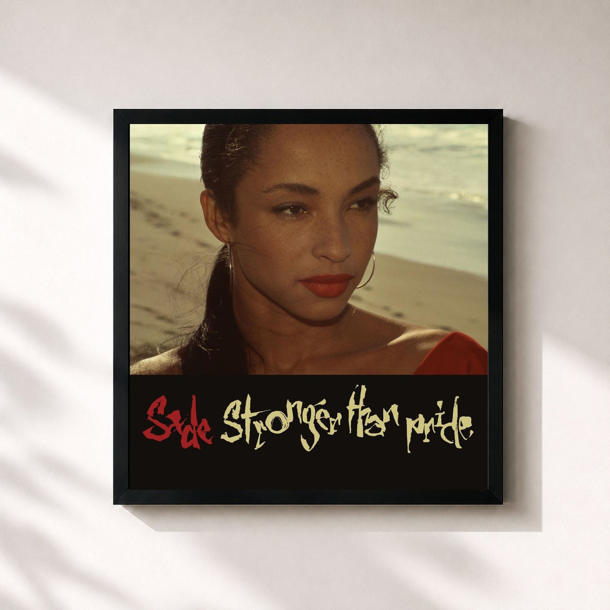 #noir Tableau carré de l'album Stronger Than Pride de Sade, cadre noir 32x32 cm