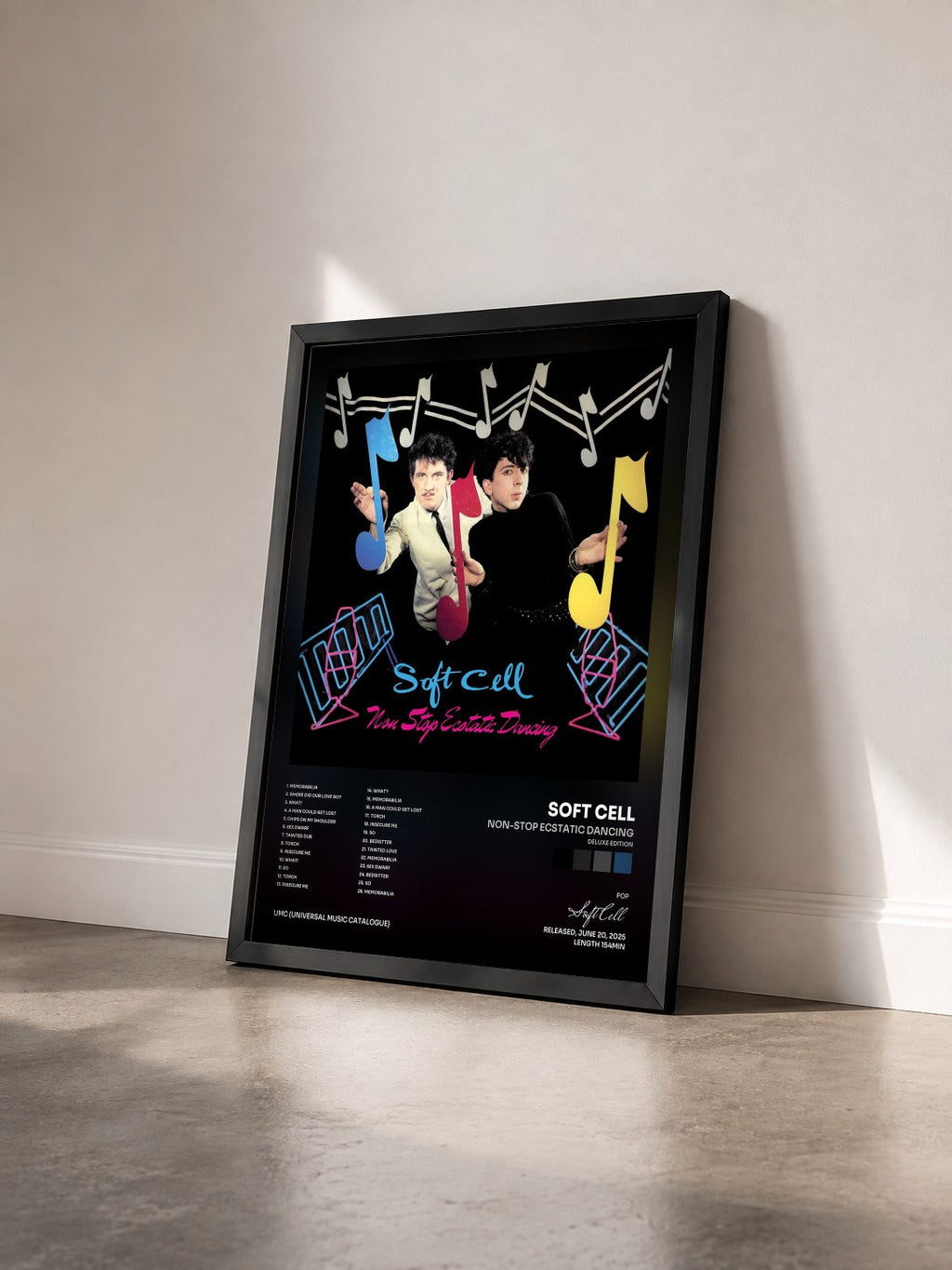 #noir Non-Stop Ecstatic Dancing (Deluxe Edition) di Soft Cell in stampa incorniciata vista di tre quarti, cornice nera