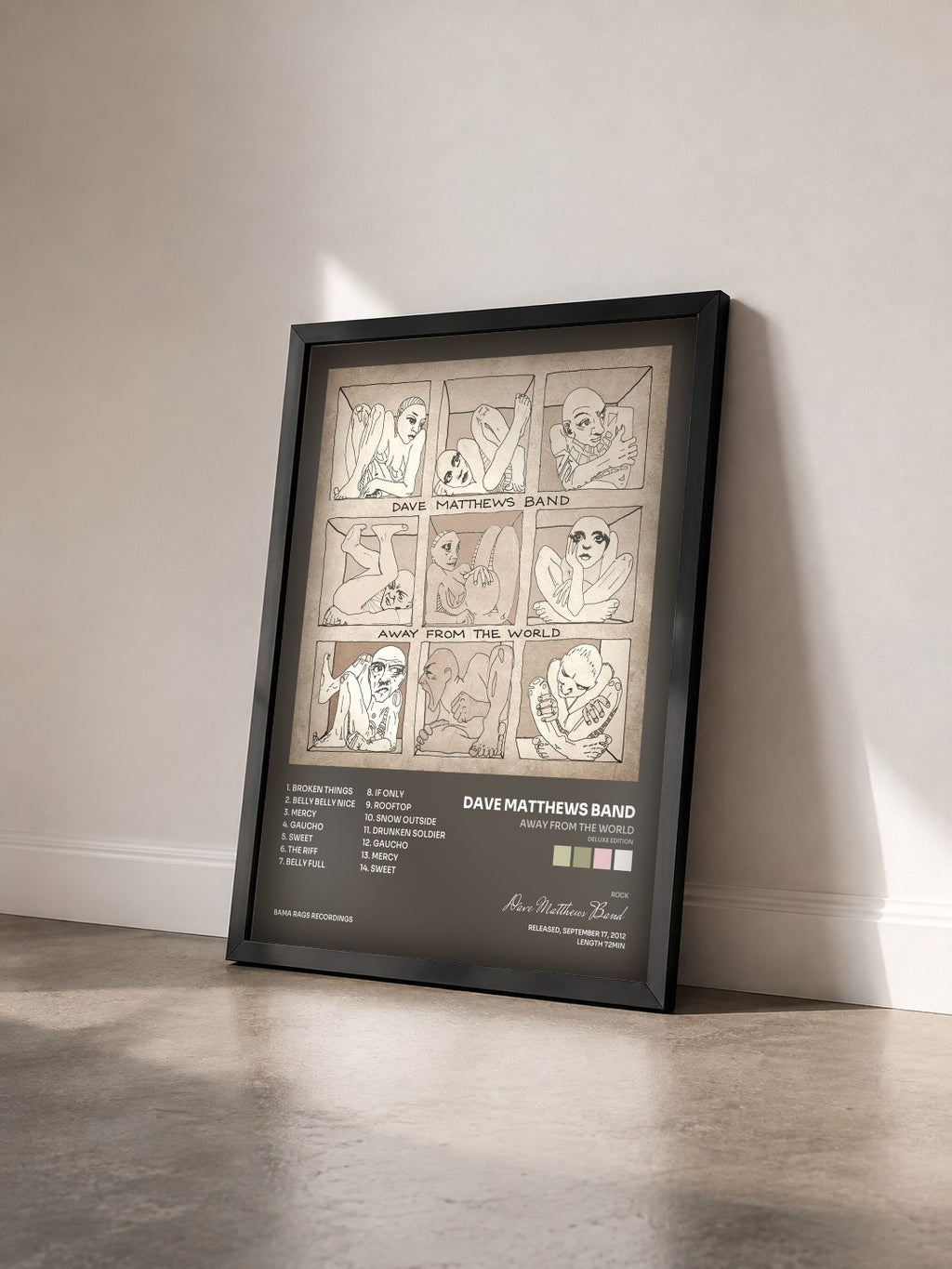 #noir Tableau de l'album Away From The World (Deluxe Edition) de Dave Matthews Band vu de trois quarts, cadre noir