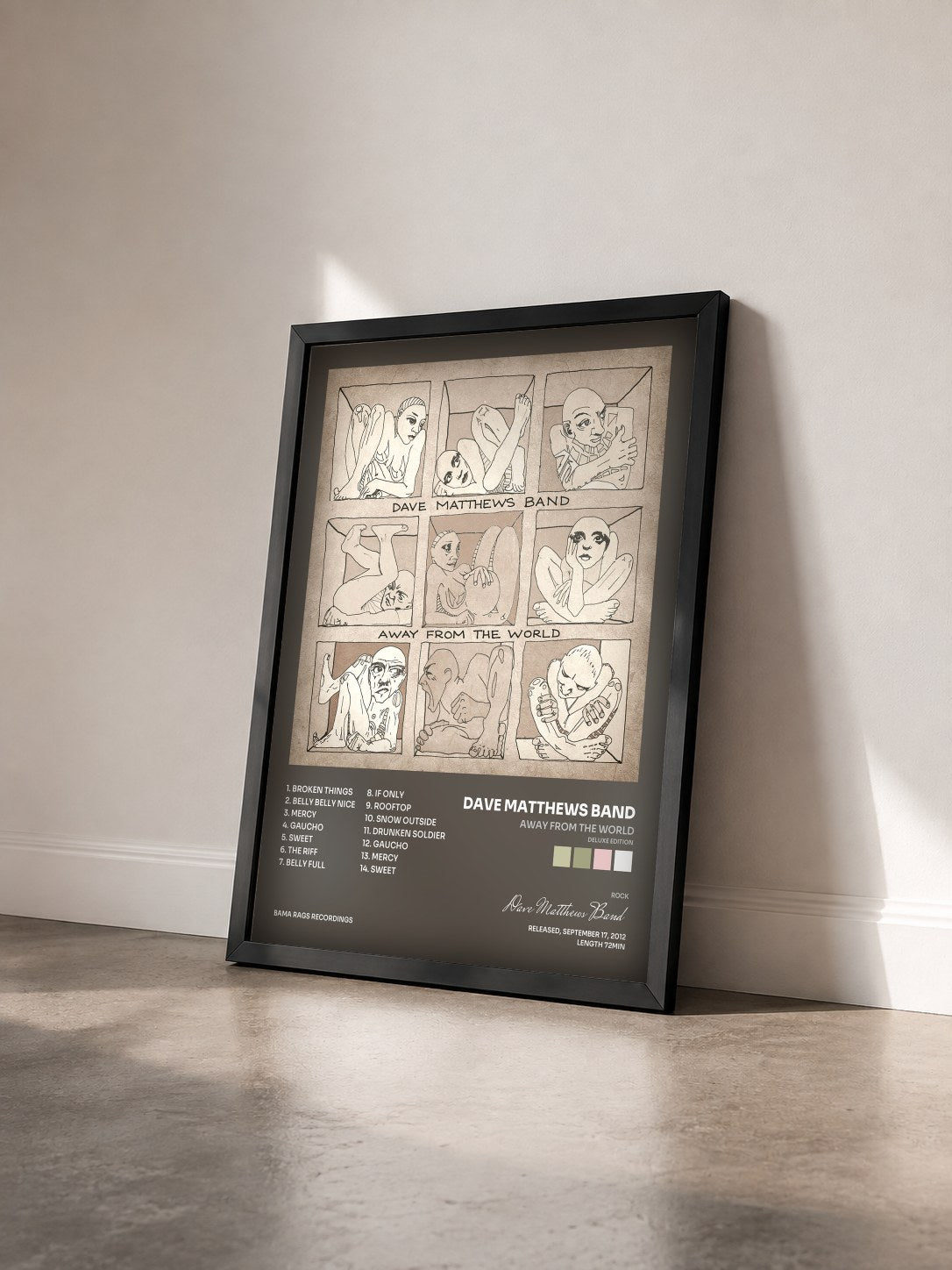 #noir Tableau de l'album Away From The World (Deluxe Edition) de Dave Matthews Band vu de trois quarts, cadre noir