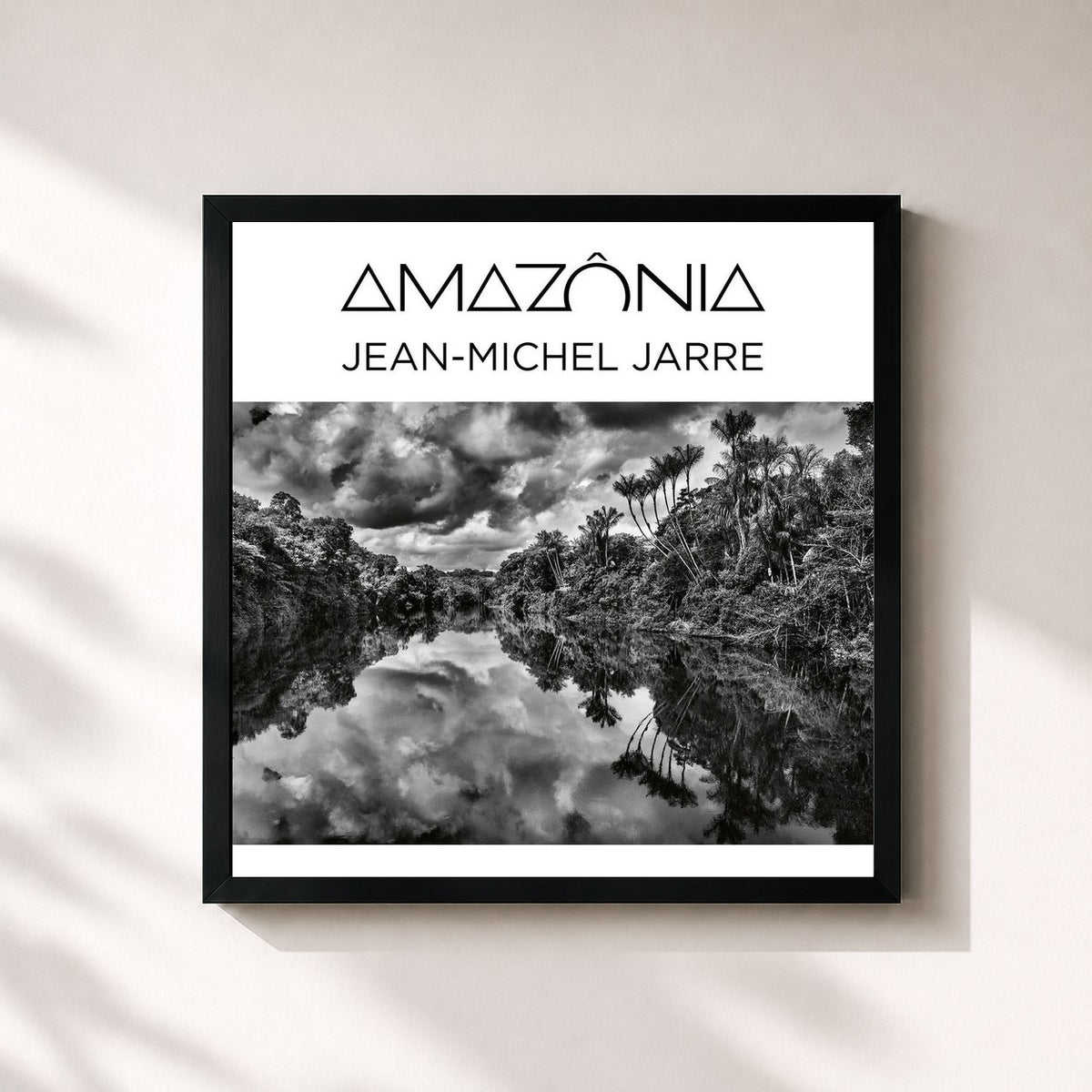 #noir Tableau carré de l'album Amazônia (Binaural Audio - Headphones Only) de Jean-Michel Jarre, cadre noir 32x32 cm