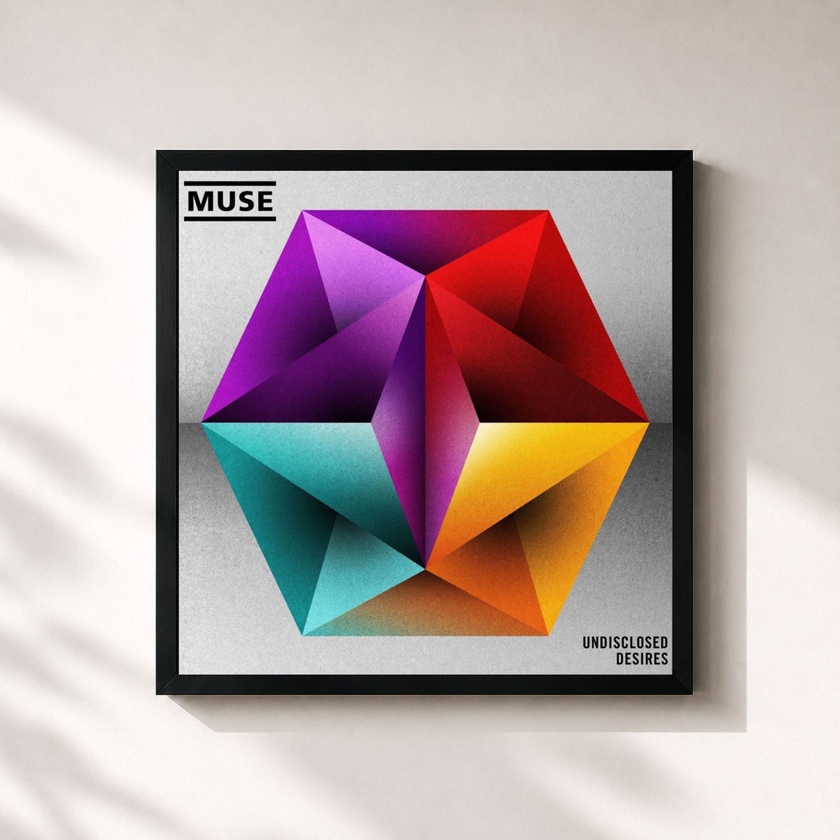 #noir Tableau carré de l'album Undisclosed Desires de Muse, cadre noir 32x32 cm