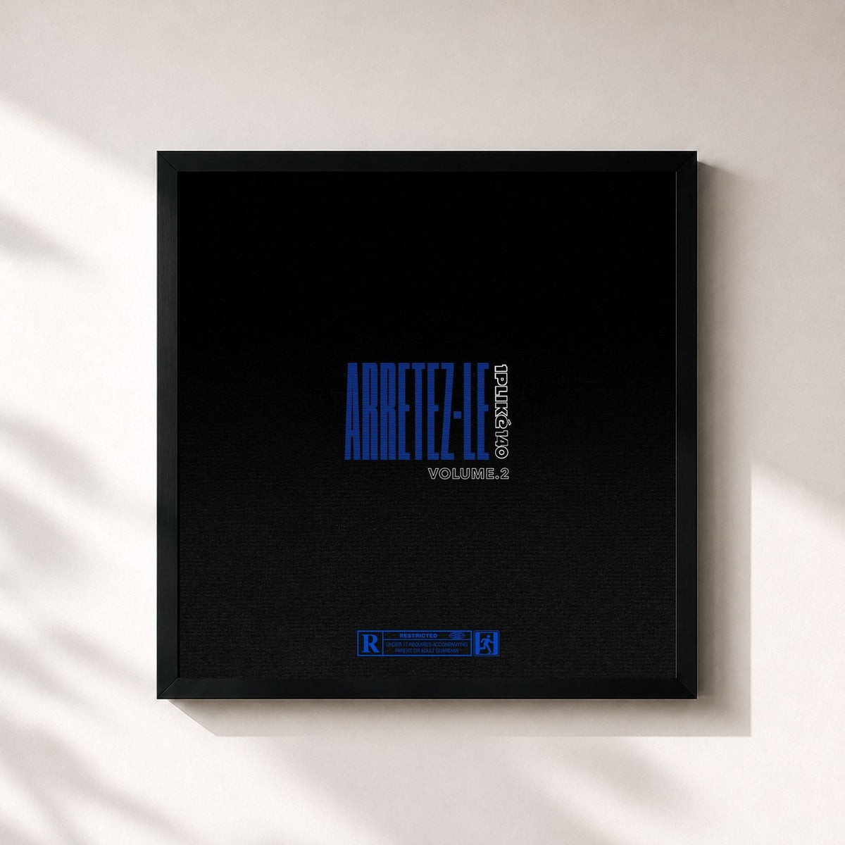 #noir ARRÊTEZ-LE ! (Vol.2) von 1PLIKÉ140 als quadratischer Kunstdruck, schwarzer Rahmen 32x32 cm