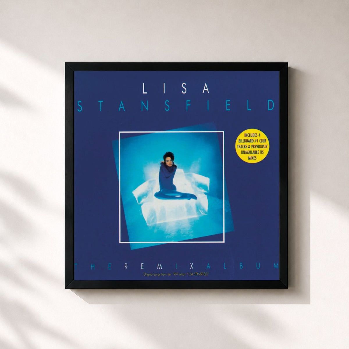 #noir Tableau carré de l'album The Remix Album de Lisa Stansfield, cadre noir 32x32 cm
