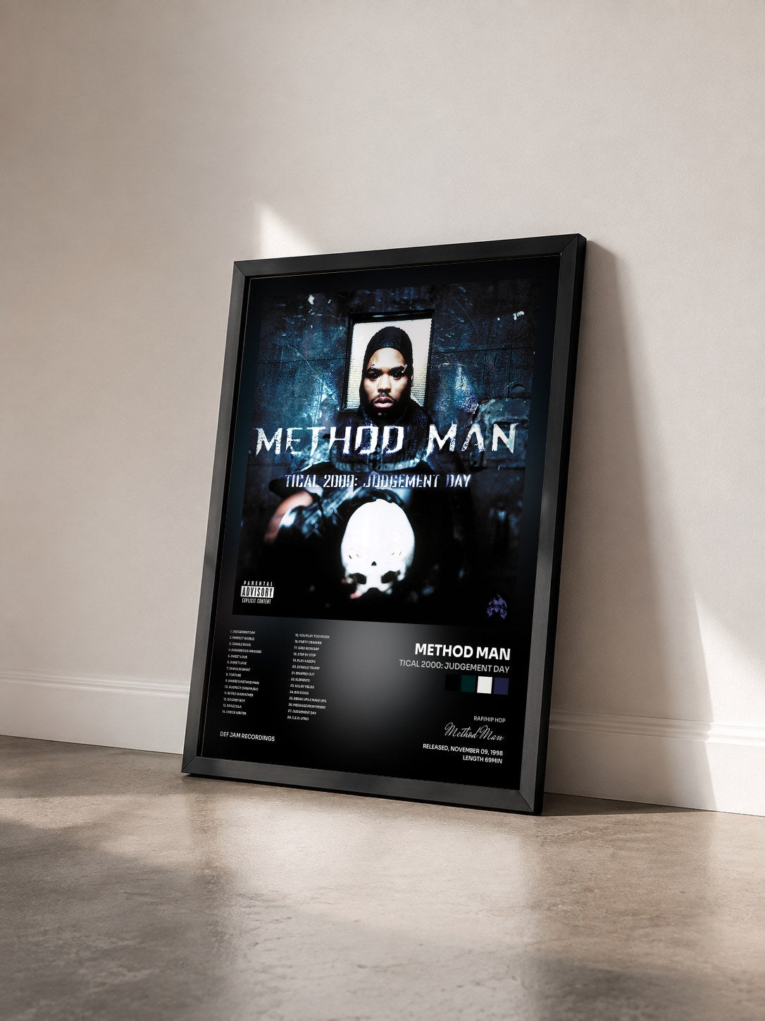 #noir Tableau de l'album Tical 2000: Judgement Day de Method Man vu de trois quarts, cadre noir