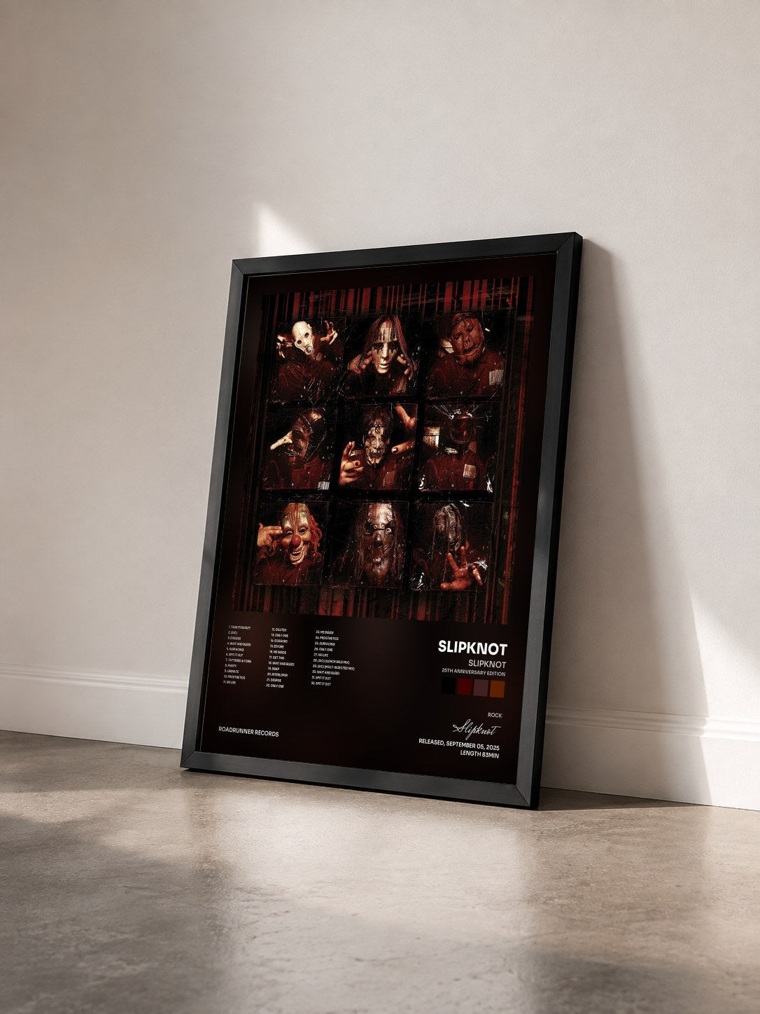 #noir Tableau de l'album Slipknot (25th Anniversary Edition) de Slipknot vu de trois quarts, cadre noir